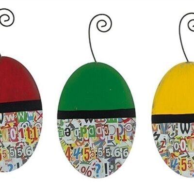 Pendentif oeuf lettres 3 ass. 20 cm UE 18