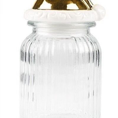 Glas mit Nikolausmütze gold 20 cm VE 6