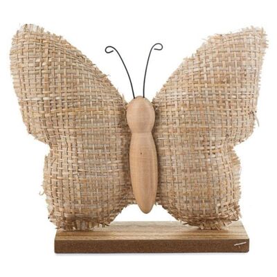 Papillon sur socle en bois 16 cm VE 12