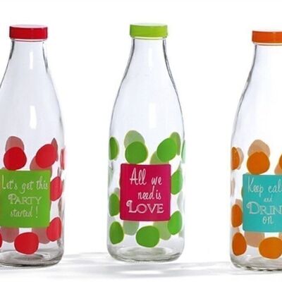 Drinking bottle with dots 3 sort. 1000 ml PU 24