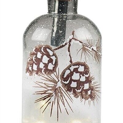 Bottle with pine cone LED 20 cm PU 6