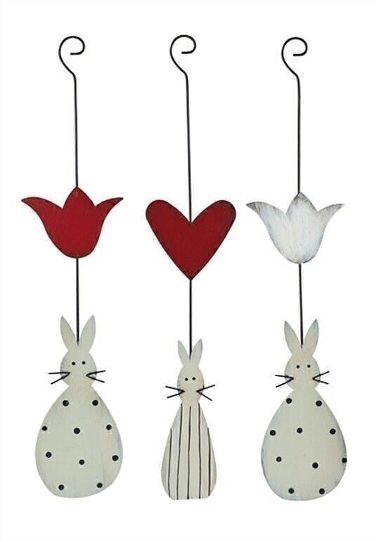 Ciondolo coniglio con fiore 3 tipi 29 cm PU 6