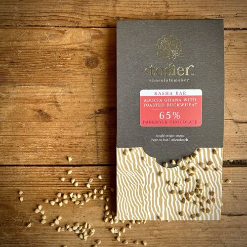 DarkMylk Kasha Bar - 65% ABOCFA Ghana + toasted buckwheat