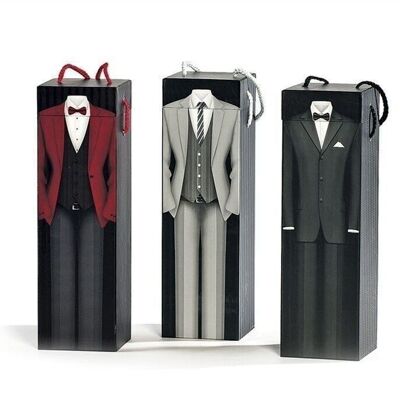 Flaschenbox Gentlemen 3 sort. 30 cm VE 24