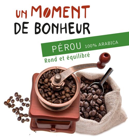 Café bio "Un Moment de Bonheur", PÉROU - 5 KG GRAINS VRAC