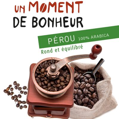 Organic coffee "Un Moment de Bonheur", PERU - 5 KG BULK GRAINS