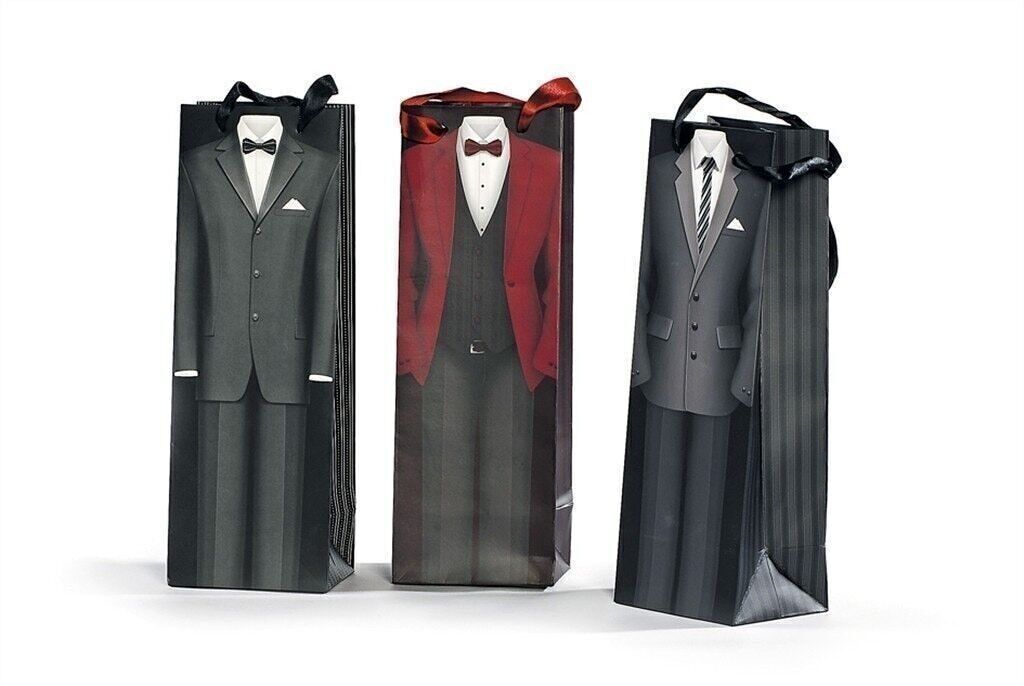 Borsa portabottiglie signori 3 ass. 35 cm PU 36