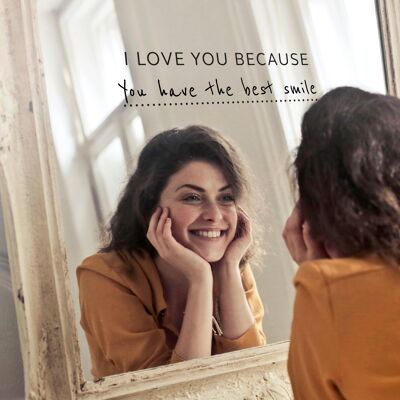 Adesivo a specchio e penna "Ti amo perché".