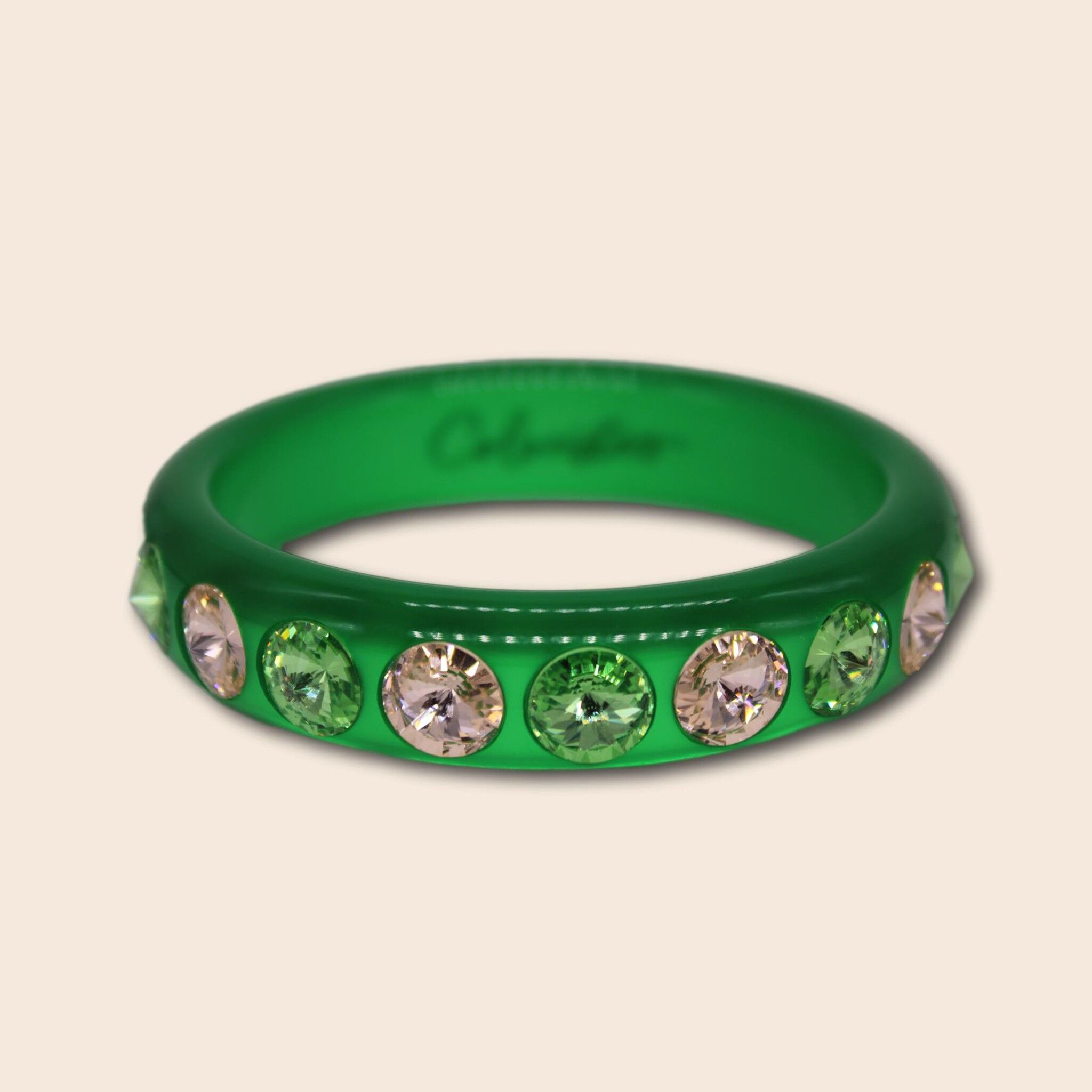 Bracciale rigido verde erba Sassari