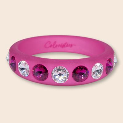 Bracciale rigido sassarese in rosa azalea