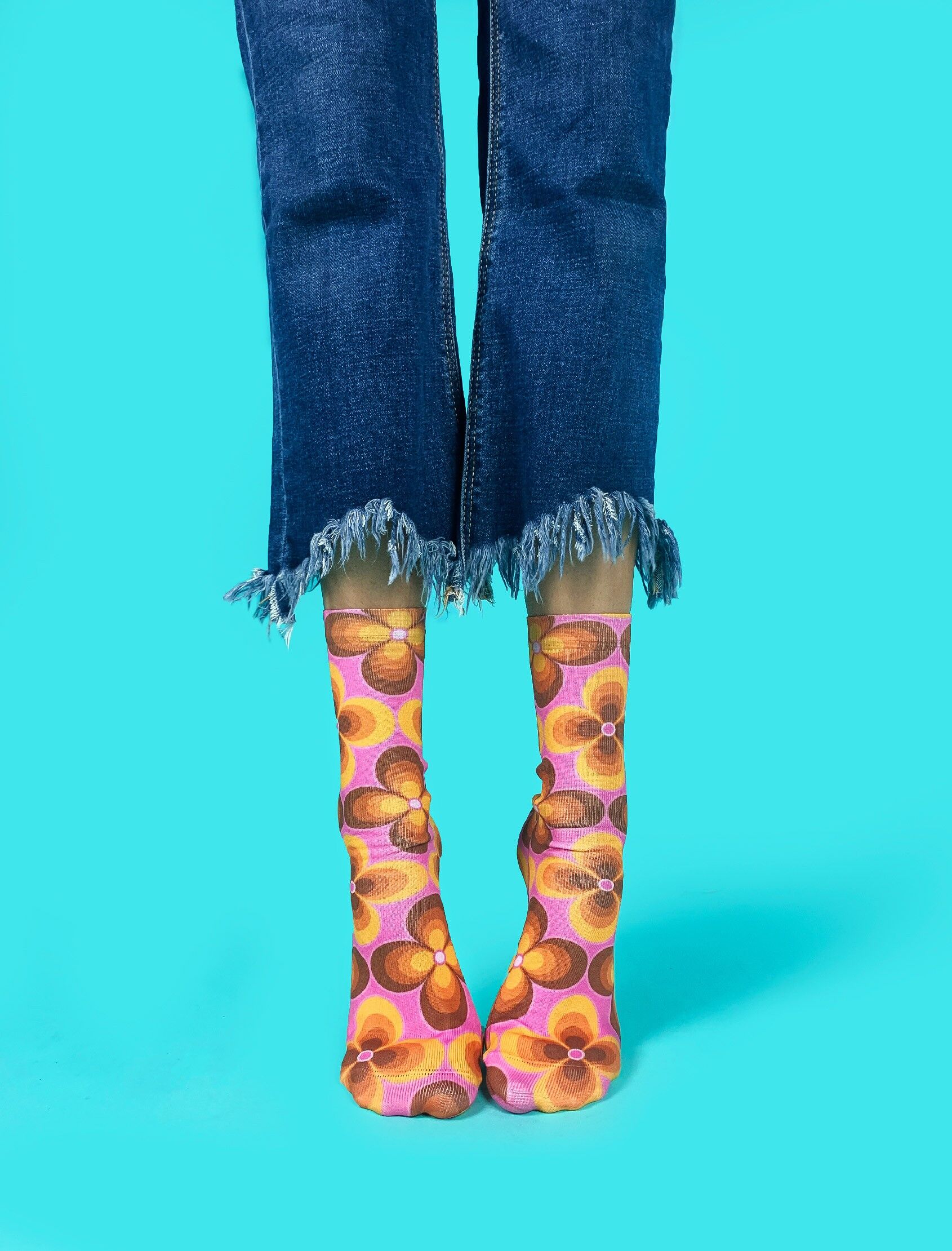 Seventies 1976 socks, standard adult size without heel.