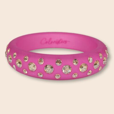 Bracciale rigido Catania in rosa azalea con accenti dorati