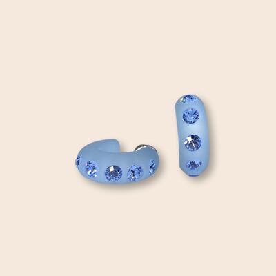 Boucles d'oreilles créoles piccolo bleu glacier Bari