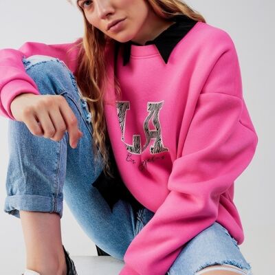 Los Angeles oversized sweat in pink