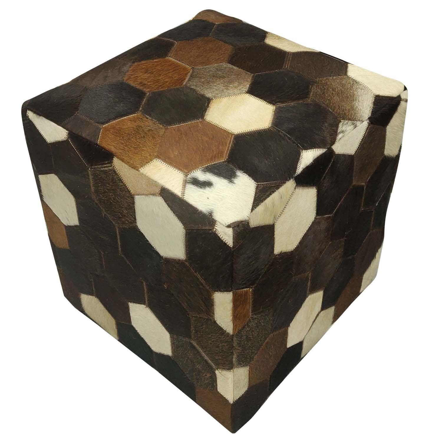 Patchwork Fell Hocker Vanita 45x45x48 cm Würfelhocker