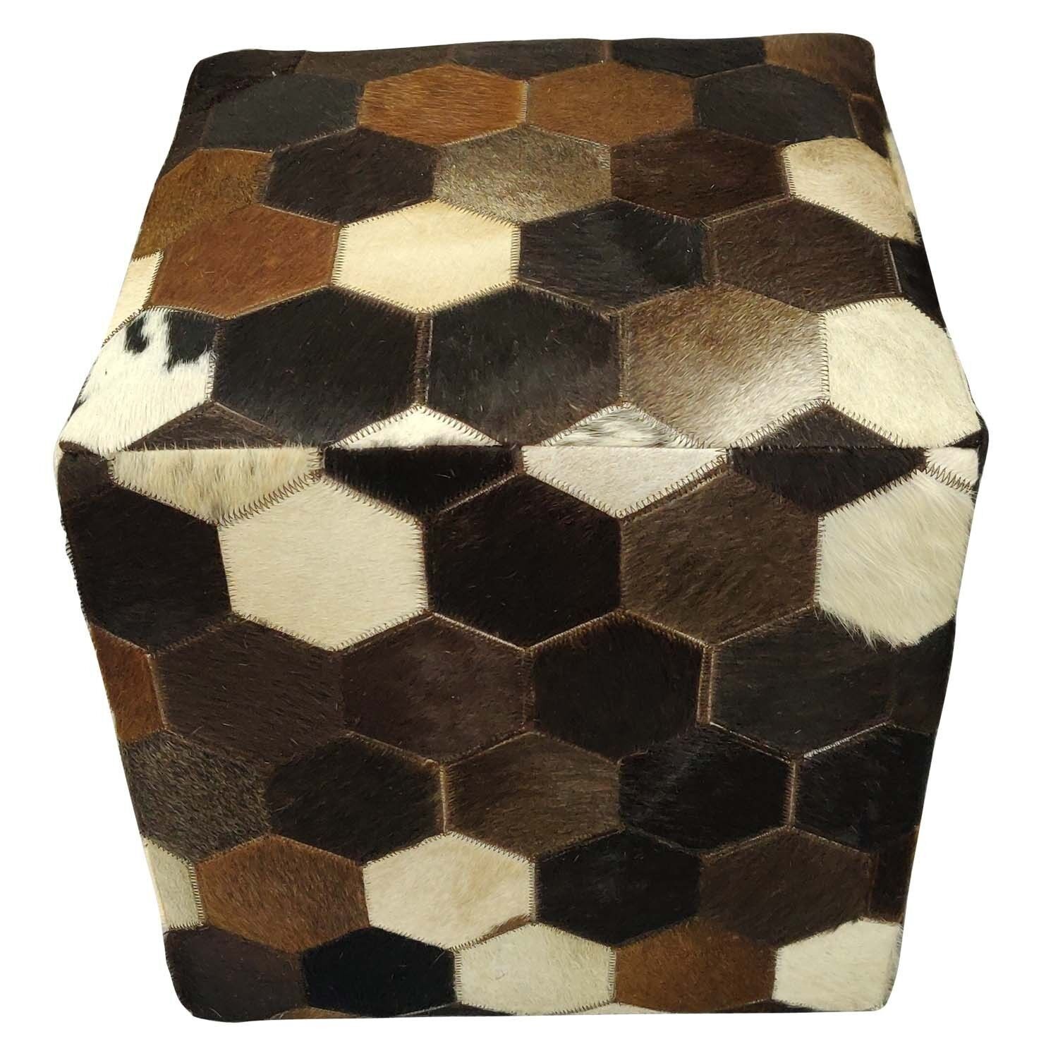 Patchwork Fell Hocker Vanita 45x45x48 cm Würfelhocker
