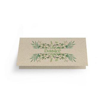 Carte de remerciement longue DIN en papier d'herbe durable – Merci 3