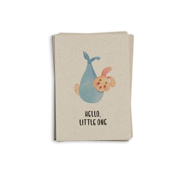 Carte de voeux naissance "Bonjour petit lapin" 1