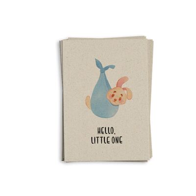 Greeting card birth "Hello little bunny"