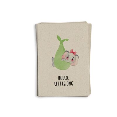 Greeting card birth "Hello little elephant"