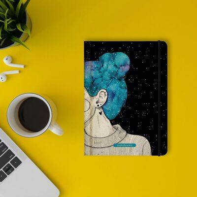 Cuaderno A5 sostenible hecho de papel de hierba dulce Nari – Cielo estrellado azul