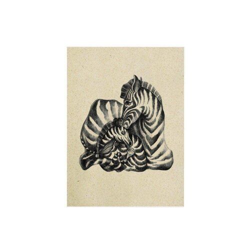 Postkarte Graspapier - Zebra