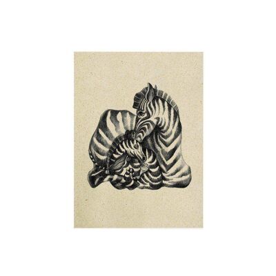 Postcard grass paper - zebra