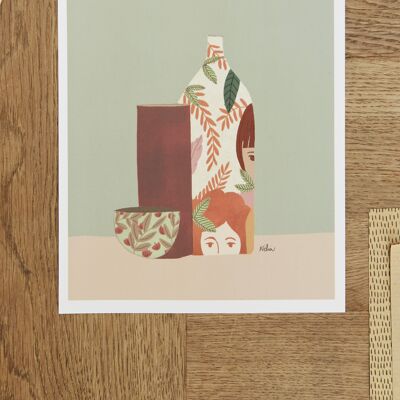 "Ceramics Trio" -Plakat, illustriertes A5-Plakat