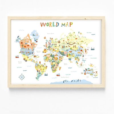 A3/ World Map art print