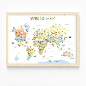 Impression d'art A3 / carte du monde 1