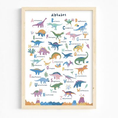 A3 / ABC Dinosaurus Kunstdruck
