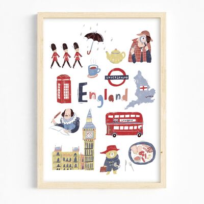 Stampa artistica A3/ Travel England England