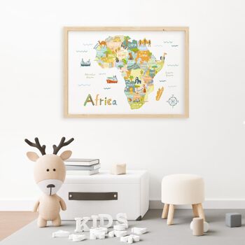 Impression d'art A3 / carte de l'Afrique 2