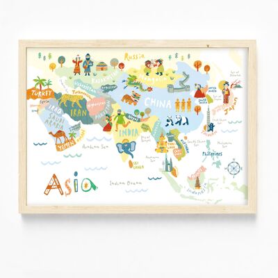 A3 / Asia Map Kunstdruck