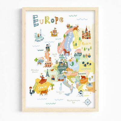 A3/ Europe Map art print