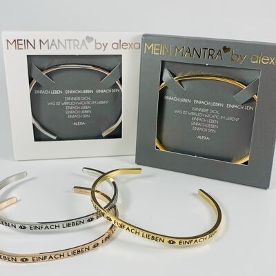 LIVE SIMPLY • LOVE SIMPLY • BE SIMPLY, bangle stainless steel silver/rose/gold