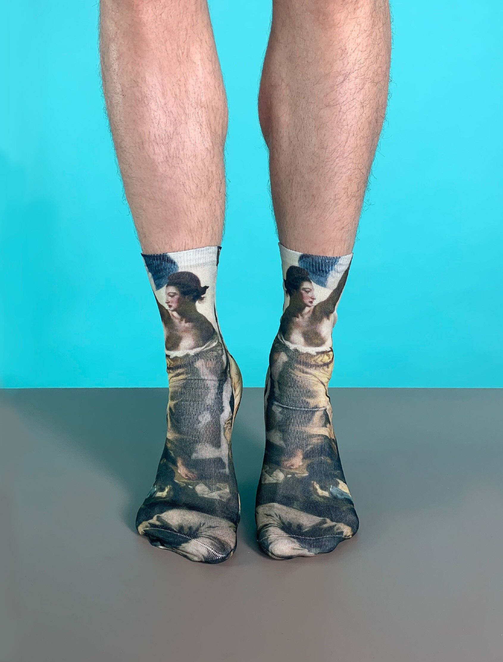 Art Delacroix Liberty socks, standard adult size without heel.