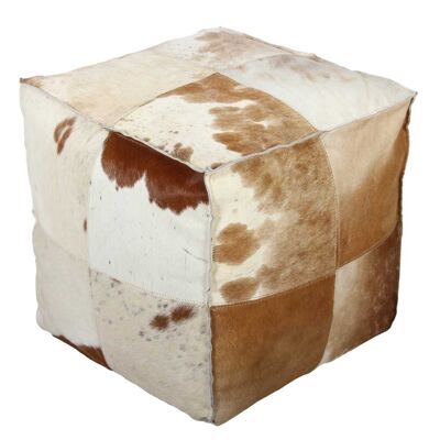 Patchwork fur stool Florence 50x50x45 cm Cube stool