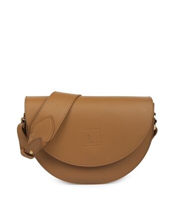 Besace Leandra en cuir de vachette caramel 5