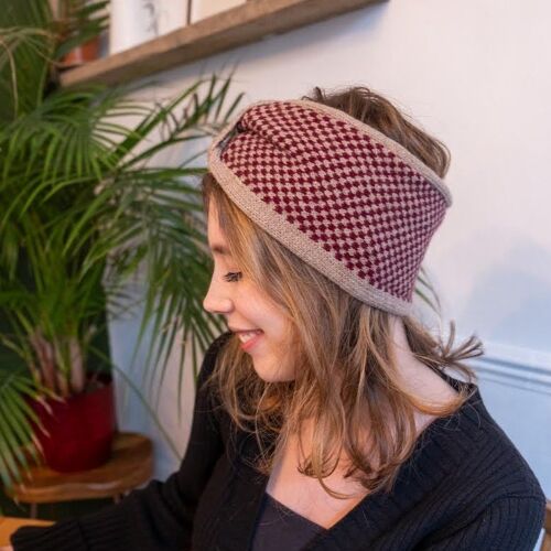 Burgundy Knitted Headband