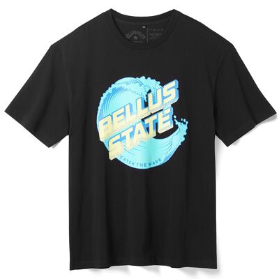 T-shirt unisex in cotone con motivo a onde Bellusstate