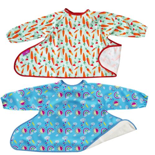 Coverall Bib for Kit Twin Pack – Sunny Rainbows / Carrots & Radishes