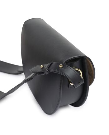 Selle Leandra en cuir noir 5