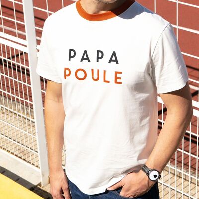 Le t-shirt Papa poule en coton bio ivoire