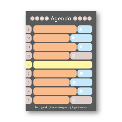 Run agenda planner notepad