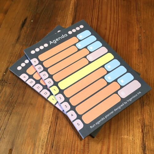 Run agenda planner notepad