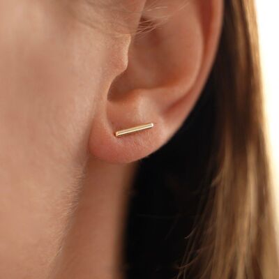 Boucle d'oreille barre design plaqué or / Boucle d'oreille trait batons / Boucles d'oreille minimalistes