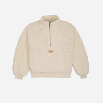 OG LOGO SHERPA HALFZIP NATUR