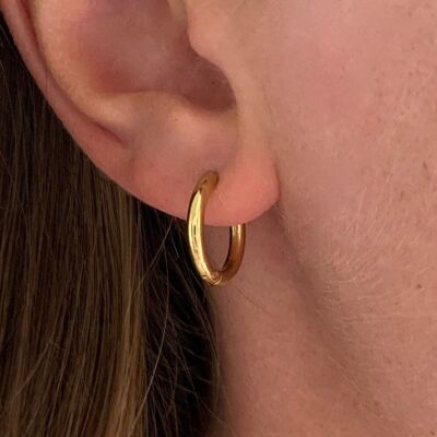 Boucles d'oreilles acier inoxydable mini créoles / Boucles d'oreilles minimalistes / Cadeau femme