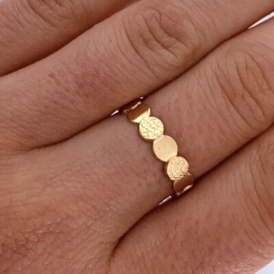 Gold-plated women's ring / Adjustable gold ring / Adjustable ring / Round ring